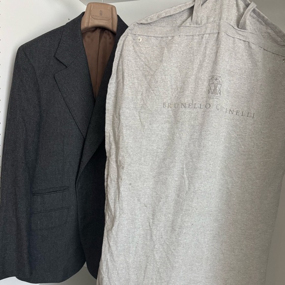 Brunello Cucinelli Gray Sport Coat with Notched Lapel - Picture 7 of 9